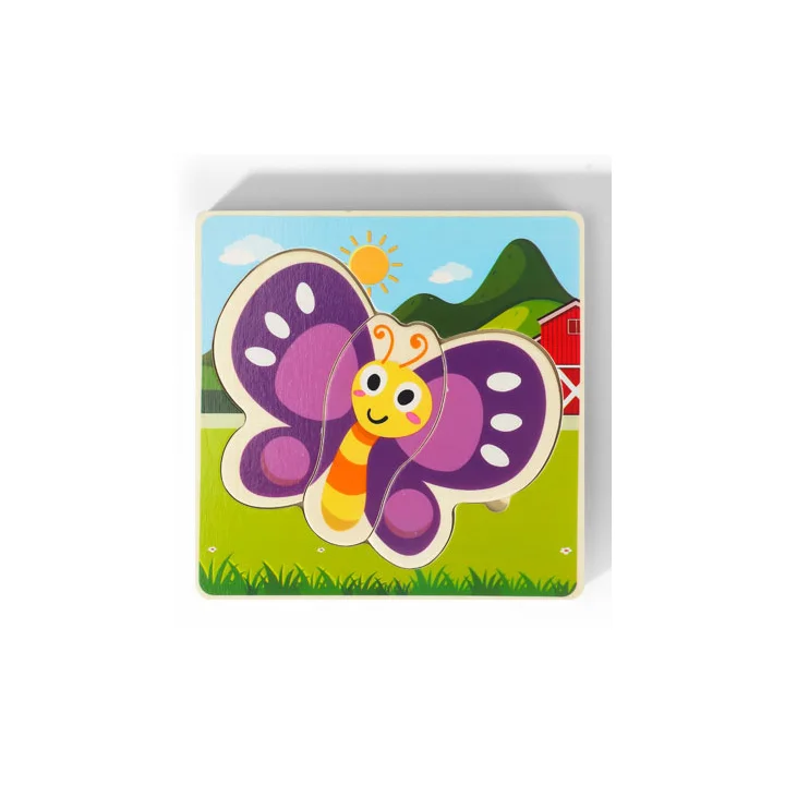 DREWNIANE PUZZLE MONTESSORI DLA DZIECI MOTYLEK MWZ-3155