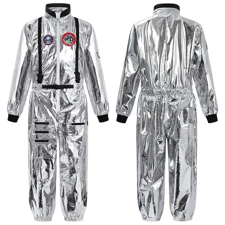 Kostium astronauta srebrny unisex dla dorosłych karnawał S UWXOZO