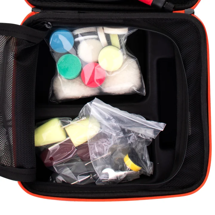 Zestaw Polerski Mini Detailing Polerka 24 el KIT Filce Gąbki Futra Pady