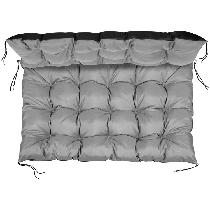 Zestaw Poduszka ogrodowa 120/80 cm + 120/40 cm na ławkę palety wodoodporna szara