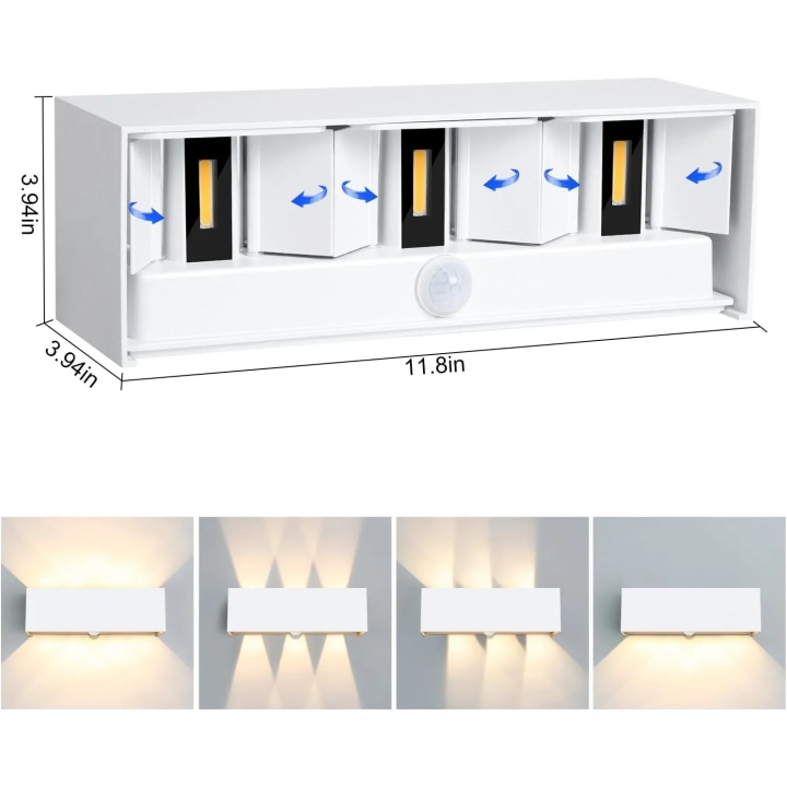 Lampy LED Kingwen 2x20W zewnętrzne wodoodporne 3000K