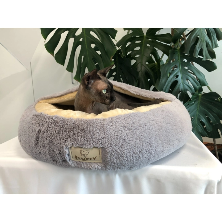Legowisko dla psa FLUFFY 80 cm jasnoszare