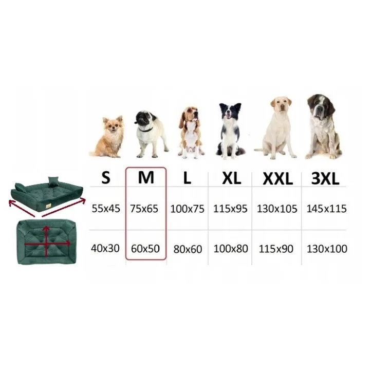 Legowisko dla psa kojec 75x65 cm welur ciemnozielony