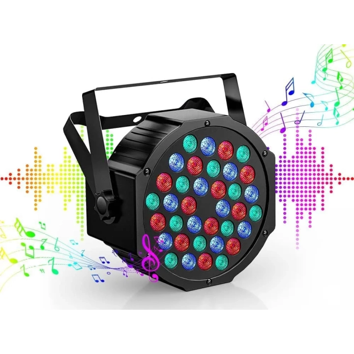 Lampy LED Disco RGB ZQ01104 oświetlenie dyskotekowe 7 trybów zestaw 4 szt.