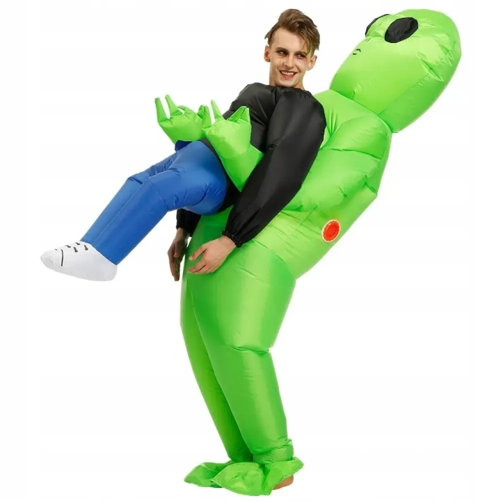 Nadmuchiwany kostium kosmity zielony strój kosmity śmieszny kostium na imprezy halloween cosplay dla dorosłych