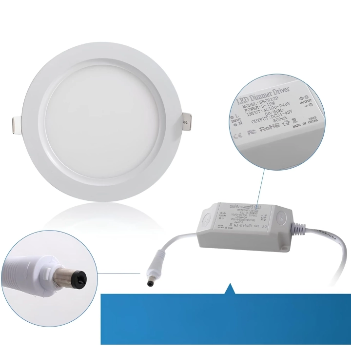 Lampa panelowa LED 8-12W, 240 V, 4 szt., opalkowanie zastępcze