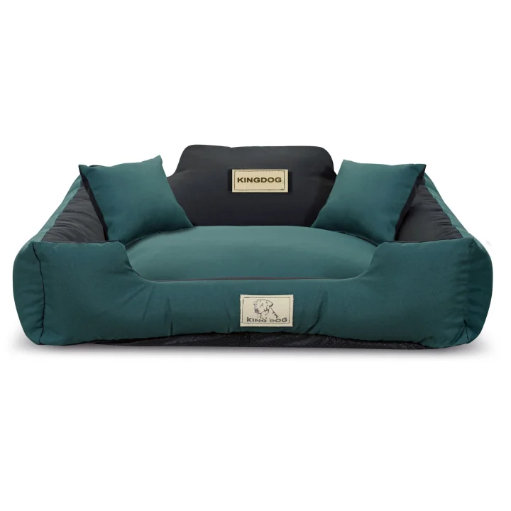 Legowisko dla psa kojec KINGDOG MM43 75x65 cm personalizowane rozbieralne antyslip zielone