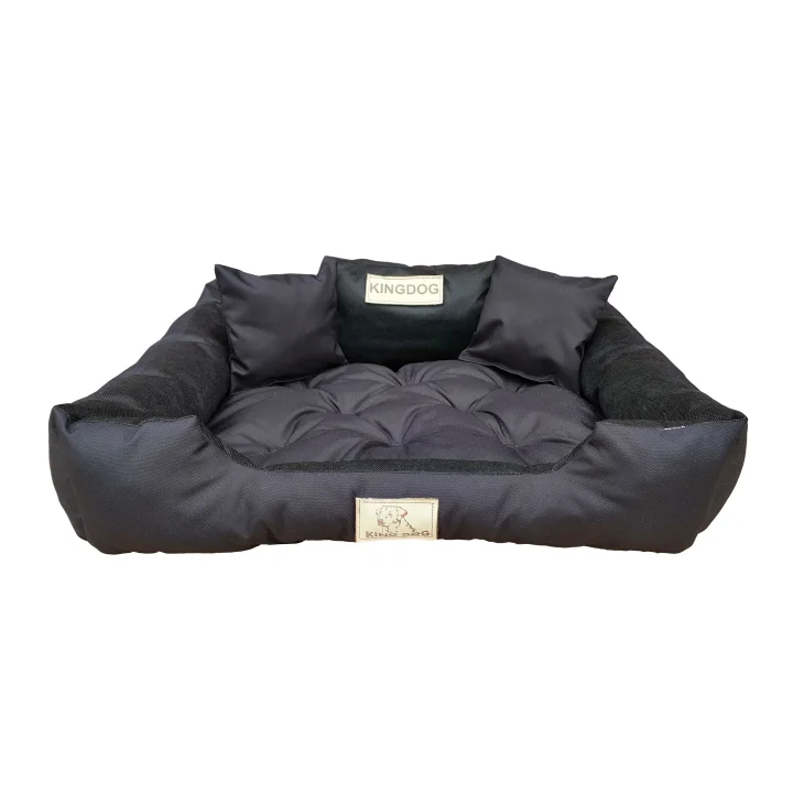 Legowisko dla psa kojec KINGDOG 130x105 cm personalizowane wodoodporne czarne
