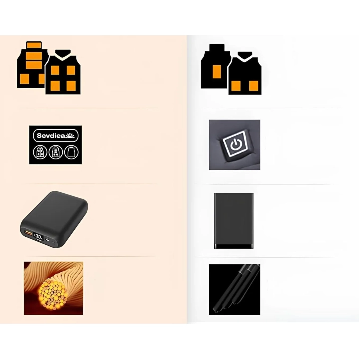 Sevdiea Kamizelka z Podgrzewaniem 9 Stref, 16000mAh, 7,4V, Rozmiar S