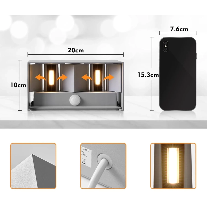 Zewnętrzna lampa CELAVY CE-1006C LED z czujnikiem ruchu lampa elewacyjna wodoodporna do ogrodu