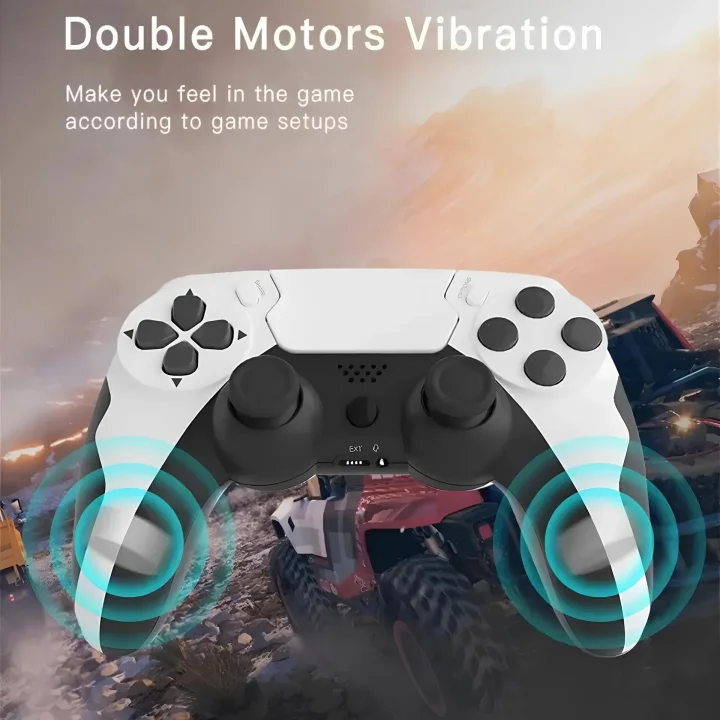 Bezprzewodowy gamepad GAMINJA P48 do PS4/PS3 PC kontroler z wibracjami i trybem turbo do konsol i komputera