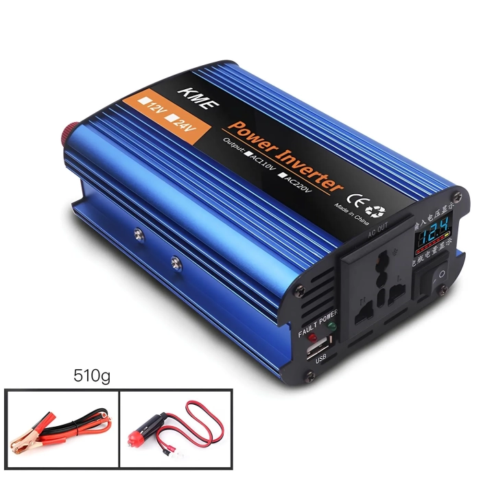 Przetwornica napięcia KME 500, falownik samochodowy na 500W (12V-220V)