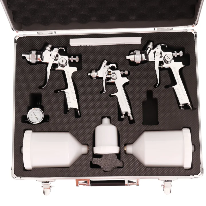 Pistolet Lakierniczy AUARITA HVLP 3x Dysza 0,8 1,4 1,7 mm Reduktor Walizka