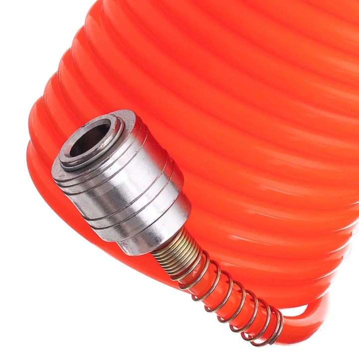 Wąż Pneumatyczny Spiralny 5m 5x8mm Przewód 8bar SZYBKOZŁĄCZA do Sprężarki