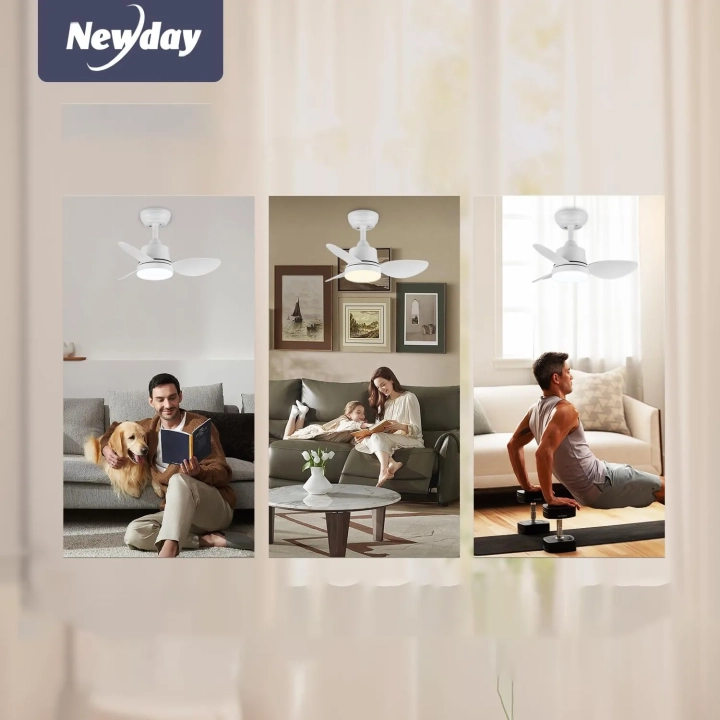 Wentylator sufitowy z oświetleniem LED Newday 61cm pilot biały POWYSTAWOWY