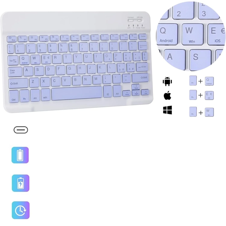 Etui z klawiaturą Jeloyutek dla Xiaomi Pad 6 11 cali, fioletowe