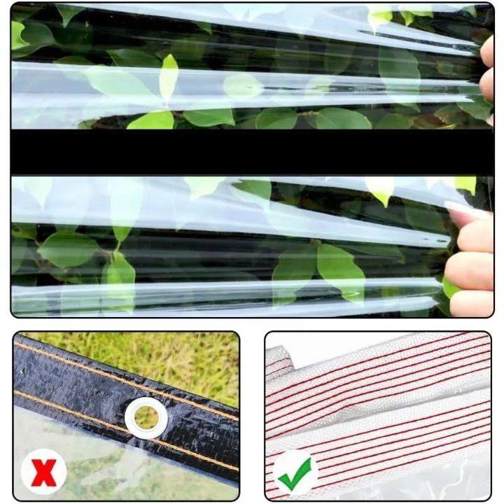 Plandeka PVC do ogrodu i altany przezroczysta wodoodporna 0,4 mm 4x4 m