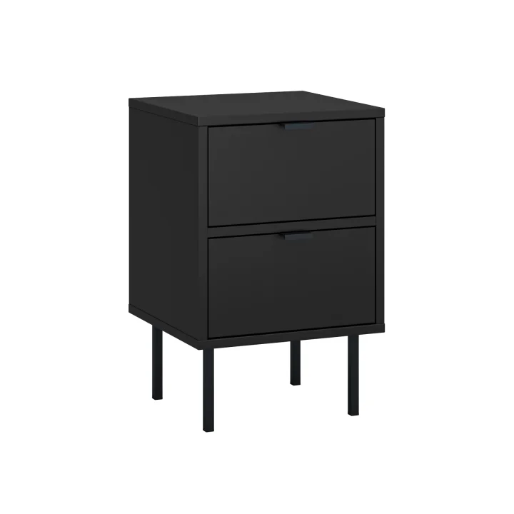 Szafka nocna stolik mała 2 sz czarny metalowe nogi