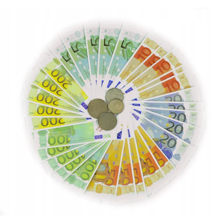 EURO PIENIĄDZE BANKNOTY I MONETY DO ZABAWY W SKLEP