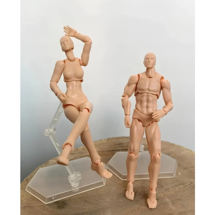 Zestaw ruchomych modeli figurek manekinów 2 szt figurki do rysunku szkicowania pozowania arty model