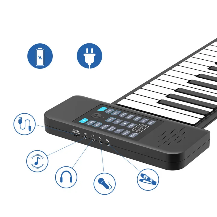 Składany Pianino Elektroniczne 88 Klawiszy, Bluetooth, dla Początkujących