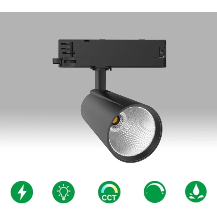 Reflektor szynowy LED 30W 3-fazowy 4000K biały neutralny czarny