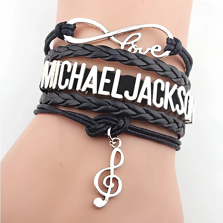 Bransoletka Michaela Jacksona 210x25 mm stylowy gadżet dla fanów Króla Popu z charakterystycznym designem