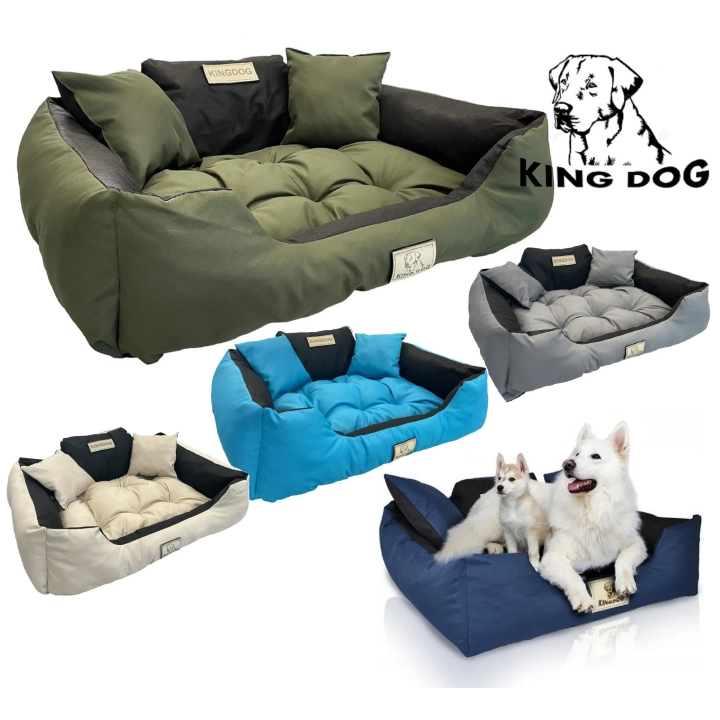 Legowisko dla psa kojec KINGDOG 100x75 cm personalizowane wodoodporne zielone