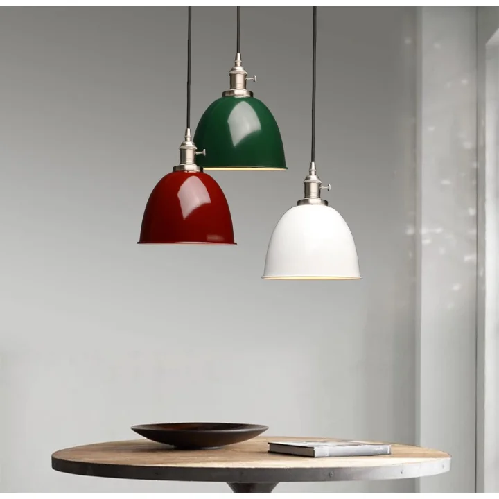 Lampa wisząca Phansthy półokrągła biała metalowa vintage loft styl nowoczesny