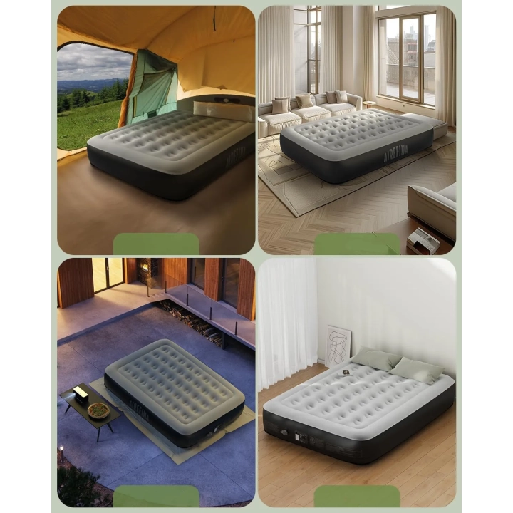 Materac dmuchany Airefina A-HOM04 wbudowana pompka 152x203x33cm Po naprawie