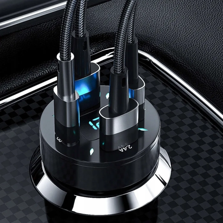 Szybka ładowarka samochodowa USB-C PD USB QC 3.0 szybkie ładowanie do telefonu w aucie