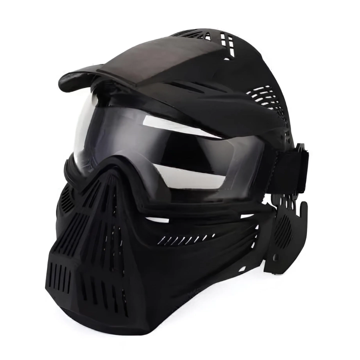 Kask paintball maska sportowa do paintballu ochrona twarzy z daszkiem i otworami wentylacyjnymi, odporny na uderzenia