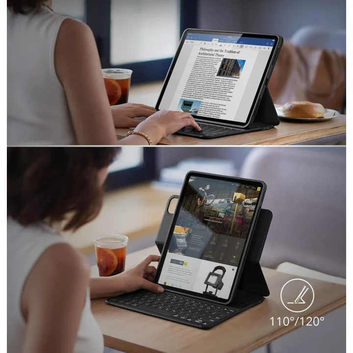 Etui z klawiaturą ESR Ascend Case Lite, iPad Pro 12.9, czarne, Powystawowy