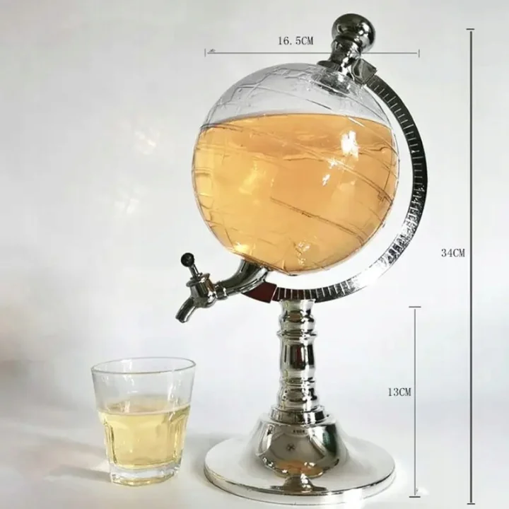 Dozownik na alkohol 1,5 l Globus elegancki dyspenser w kształcie globusa