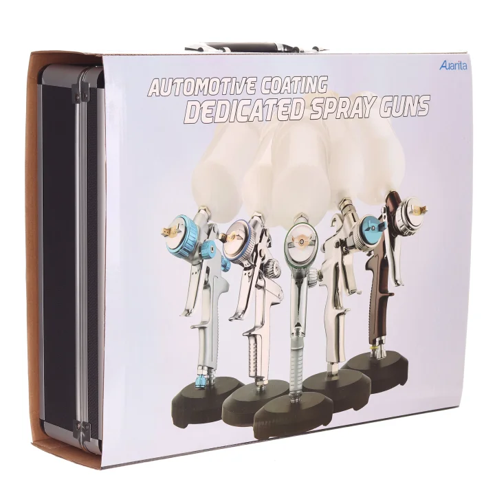 Pistolet Lakierniczy AUARITA HVLP 3x Dysza 0,8 1,4 1,7 mm Reduktor Walizka