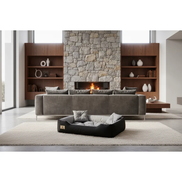 Legowisko dla psa kojec PRESTIGE 130x105 cm wodoodporne szare