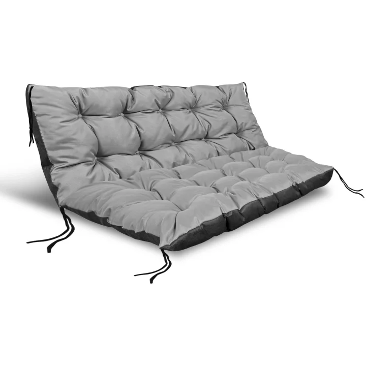 Zestaw Poduszka ogrodowa 120/80 cm + 120/40 cm na ławkę palety wodoodporna szara