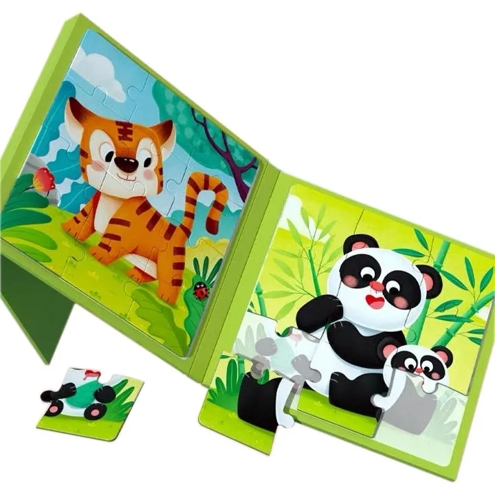 MAGNETYCZNE PUZZLE ZWIERZĄTKA KSIĄZECZKA ZOO JHTOY-266