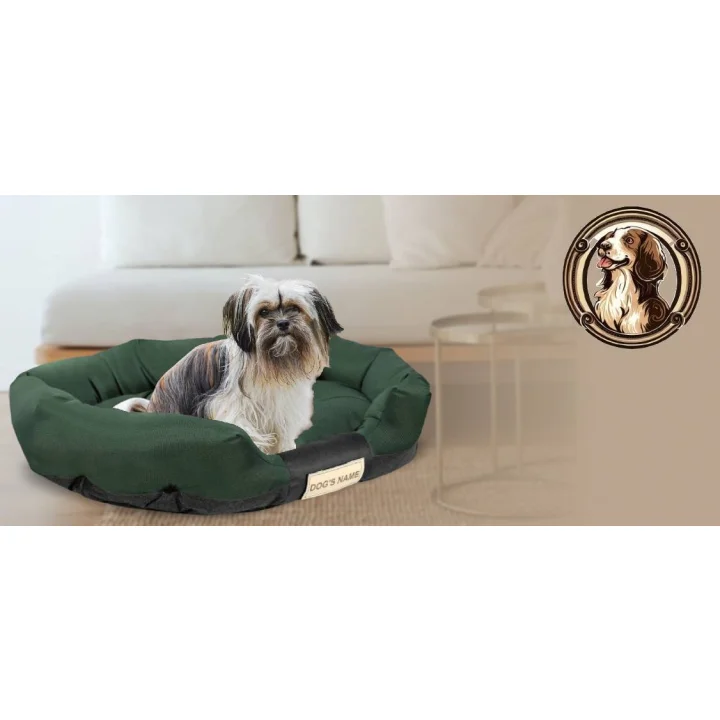 Legowisko dla psa 100x75 cm personalizowane wodoodporne zielone