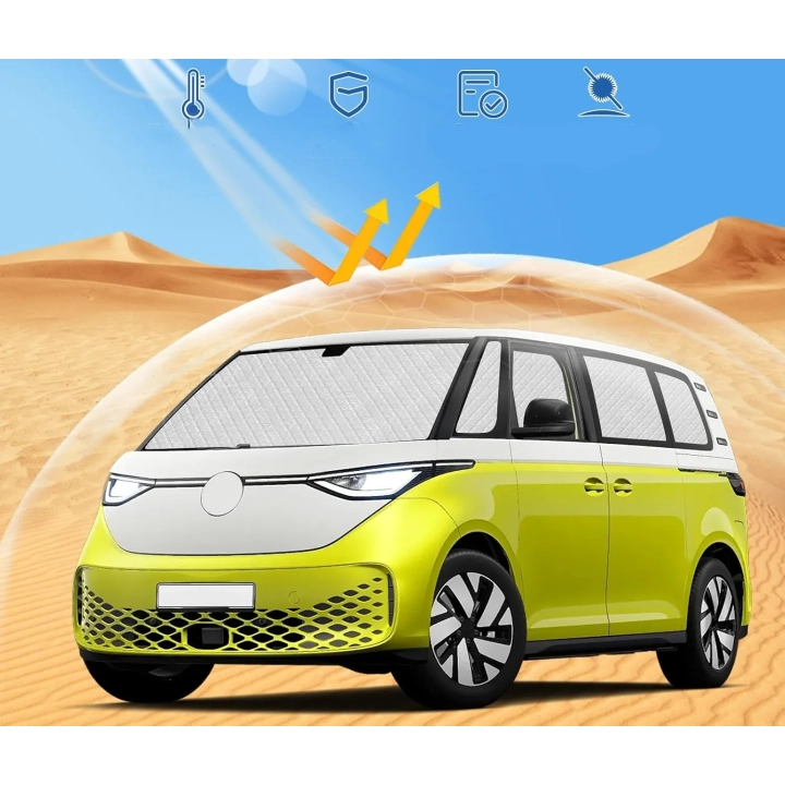 Maty termiczne do VW ID Buzz 2022-2025 10szt osłony przeciwsłoneczne z pokrowcem