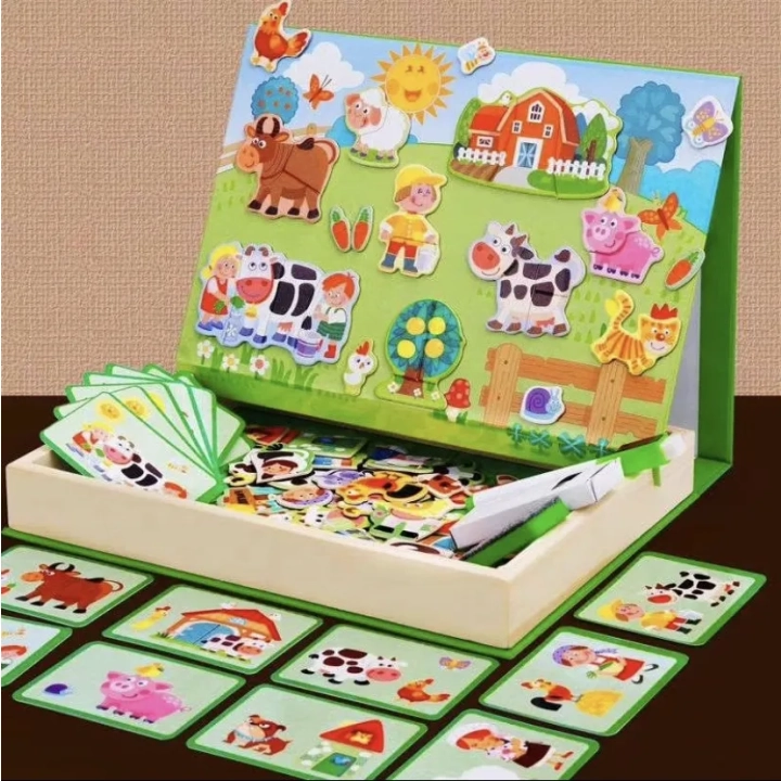 EDUKACYJNA TABLICA MAGNESY FARMA SKRZYNKA ZWIERZETA JHTOY-233