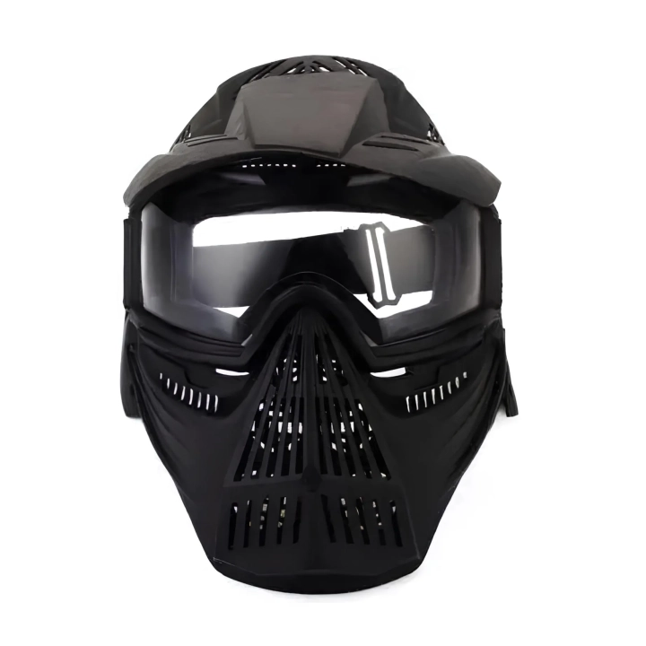 Kask paintball maska sportowa do paintballu ochrona twarzy z daszkiem i otworami wentylacyjnymi, odporny na uderzenia