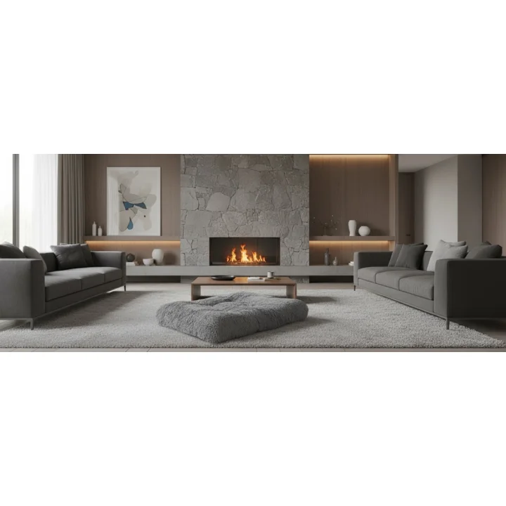 Legowisko dla psa poduszka gruba miękka shaggy 130x90 cm jasnoszare