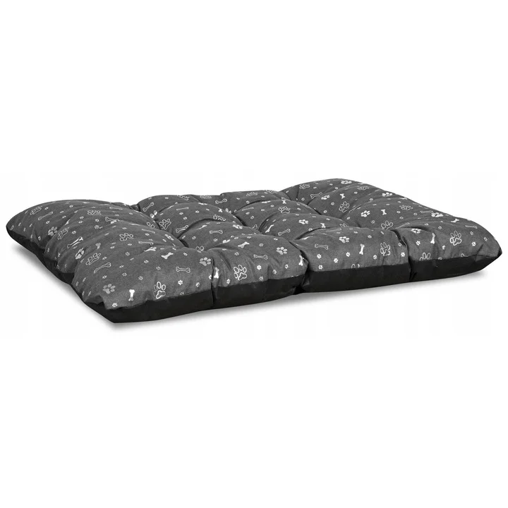 Legowisko dla psa poduszka PRESTIGE 100x70 cm wodoodporna kości srebrne