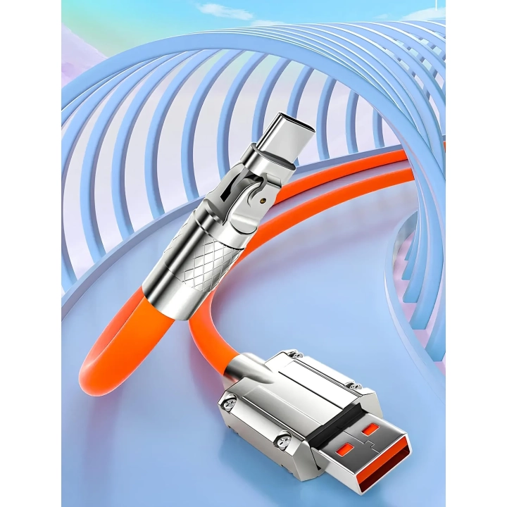 Kabel szybkiego ładowania USB typu C 120w 6A 150cm czarny
