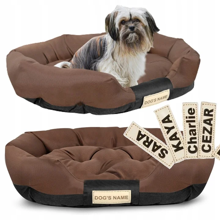 Legowisko dla psa 115x95 cm personalizowane wodoodporne brązowe