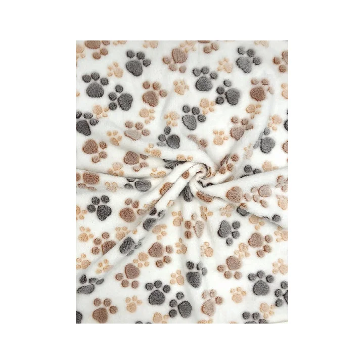 Koc polarowy 70x50 cm łapy jasne