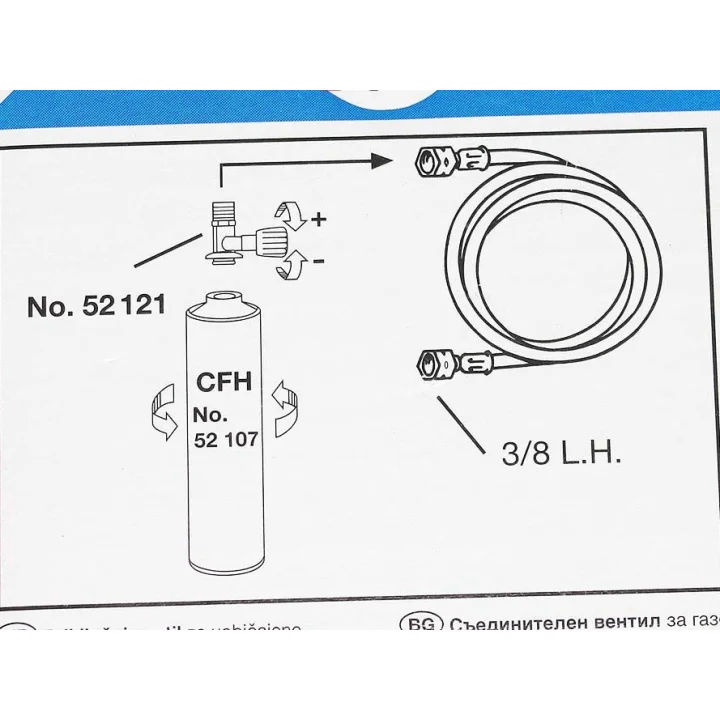 ZAWÓR PRZYŁĄCZ.3/8L 52121 do poj. jednorazowego gwint G7/16