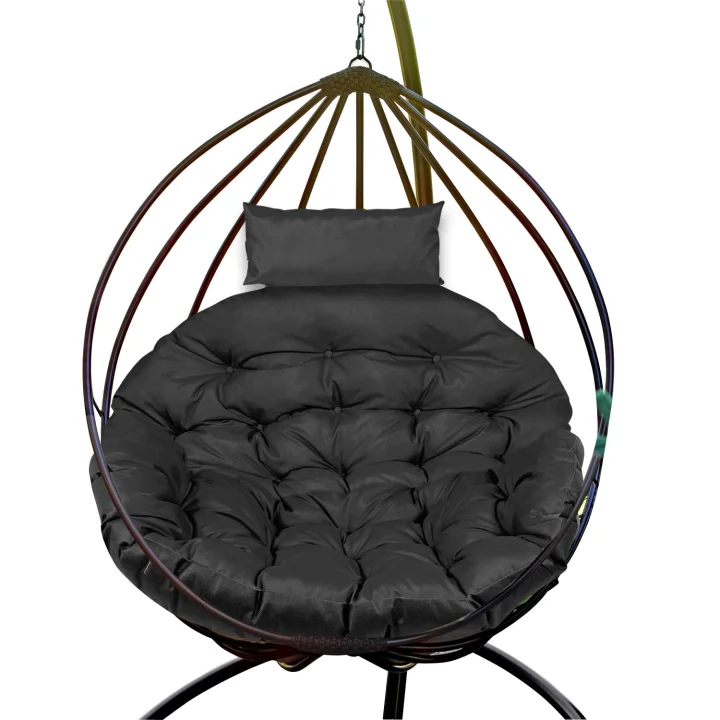 Poduszka ogrodowa 120 cm na krzesło wiszące bocianie gniazdo wodoodporna czarna