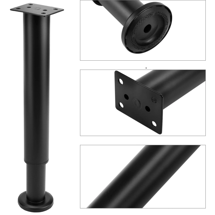 Nóżki meblowe QWORK regulowane 25-42 cm czarne 4 szt. POWYSTAWOWY